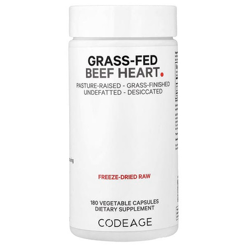 <img alt="Codeage, Grass-Fed Beef Heart, 180 Vegetable Capsules" title="Codeage, Grass-Fed Beef Heart, 180 Vegetable Capsules,853919008076"