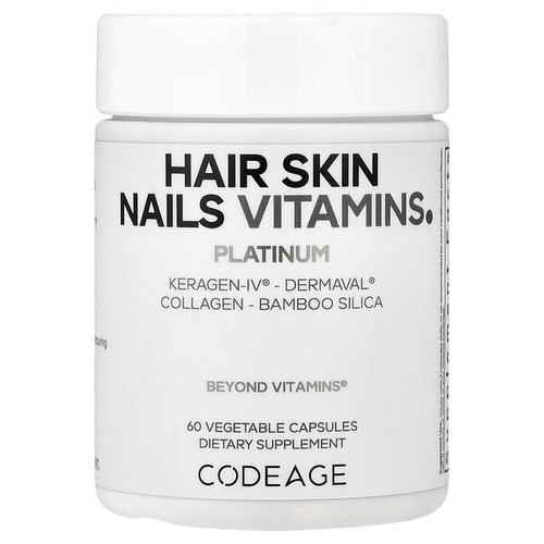 <img alt="Codeage, Hair Skin Nails Vitamins, Platinum, 60 Vegetable Capsules" title="Codeage, Hair Skin Nails Vitamins, Platinum, 60 Vegetable Capsules,850068815784"