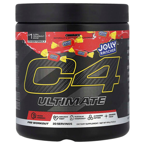 <img alt="C4 - Cellucor, C4 Ultimate, Pre-Workout, Jolly Rancher Cherry, 14.6 oz (414 g)" title="C4 - Cellucor, C4 Ultimate, Pre-Workout, Jolly Rancher Cherry, 14.6 oz (414 g),842595137149"