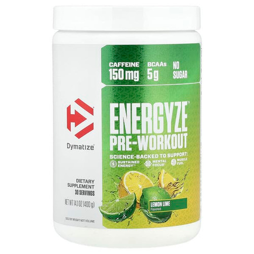 <img alt="Dymatize, Energyze Pre-Workout, Lemon Lime, 14.1 oz (400 g)" title="Dymatize, Energyze Pre-Workout, Lemon Lime, 14.1 oz (400 g),705016600762"