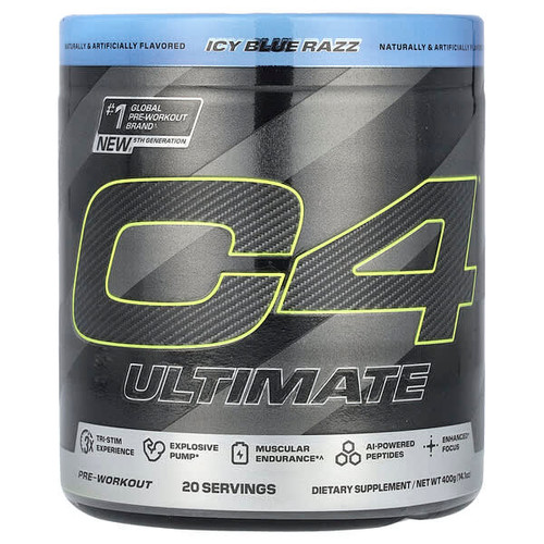 <img alt="C4 - Cellucor, C4 Ultimate, Pre-Workout, Icy Blue Razz, 14.1 oz (400 g)" title="C4 - Cellucor, C4 Ultimate, Pre-Workout, Icy Blue Razz, 14.1 oz (400 g),842595133417"