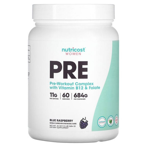 <img alt="Nutricost, Women, Pre-Workout Complex with Vitamin B12 & Folate, Blue Raspberry, 1.5 lb (684 g)" title="Nutricost, Women, Pre-Workout Complex with Vitamin B12 & Folate, Blue Raspberry, 1.5 lb (684 g),810014675671"