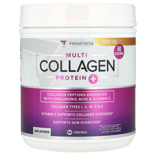 <img alt="Vitauthority, Multi Collagen Protein+, Unflavored, 16.52 oz (468 g)" title="Vitauthority, Multi Collagen Protein+, Unflavored, 16.52 oz (468 g),850040446524"