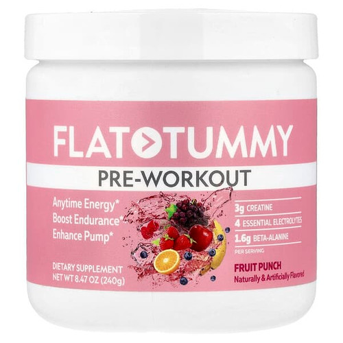 <img alt="Flat Tummy, Pre-Workout, Fruit Punch, 8.47 oz (240 g)" title="Flat Tummy, Pre-Workout, Fruit Punch, 8.47 oz (240 g),811909035044"