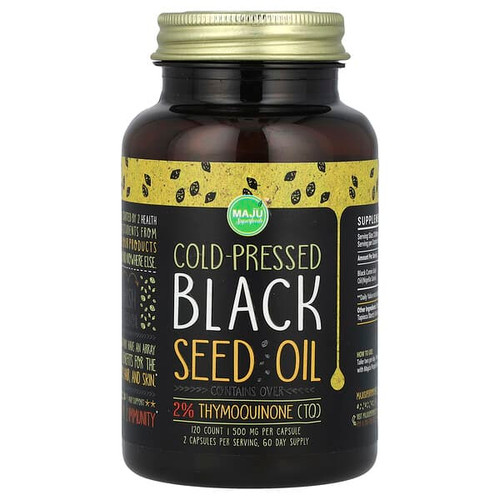<img alt="Maju Superfoods, Cold-Pressed Black Seed Oil, 500 mg, 120 Count" title="Maju Superfoods, Cold-Pressed Black Seed Oil, 500 mg, 120 Count,851870008210"