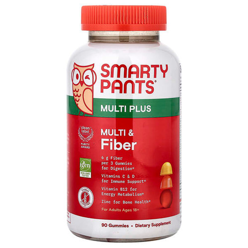 <img alt="SmartyPants, Multi Plus, Multi & Fiber Gummies, Strawberry, Orange & Lemon, 90 Gummies" title="SmartyPants, Multi Plus, Multi & Fiber Gummies, Strawberry, Orange & Lemon, 90 Gummies,817053024491"