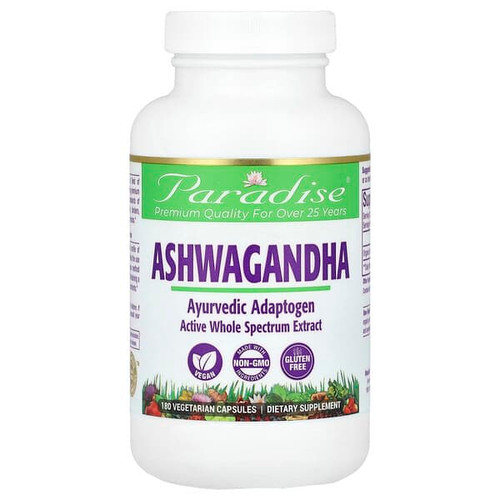 <img alt="Paradise Herbs, Ashwagandha, 250 mg, 180 Vegetarian Capsules" title="Paradise Herbs, Ashwagandha, 250 mg, 180 Vegetarian Capsules,601944778897"