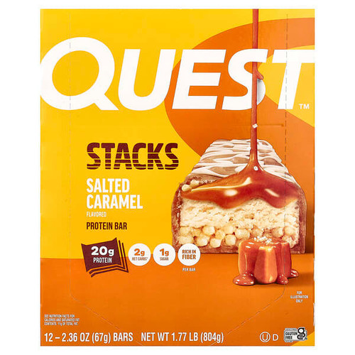 <img alt="Quest Nutrition, Stacks, Protein Bar, Salted Caramel, 12 Bars, 2.36 oz (67 g) Each" title="Quest Nutrition, Stacks, Protein Bar, Salted Caramel, 12 Bars, 2.36 oz (67 g) Each,888849018338"