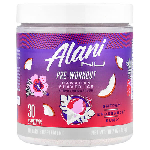 <img alt="Alani Nu, Pre-Workout, Hawaiian Shaved Ice, 10.7 oz (306 g)" title="Alani Nu, Pre-Workout, Hawaiian Shaved Ice, 10.7 oz (306 g),850645008127"