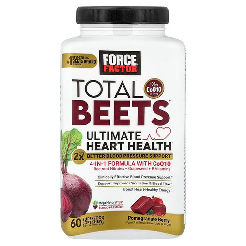 <img alt="Force Factor, Total Beets With CoQ10, Ultimate Heart Health, Pomegranate Berry, 60 Superfood Soft Chews" title="Force Factor, Total Beets With CoQ10, Ultimate Heart Health, Pomegranate Berry, 60 Superfood Soft Chews,810126661432"