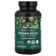 <img alt="PlantFusion, Organic Vegan, Vitamin D3 + K2, 120 Organic VegCaps" title="PlantFusion, Organic Vegan, Vitamin D3 + K2, 120 Organic VegCaps,840052401369"