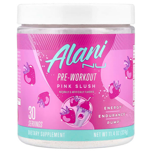 <img alt="Alani Nu, Pre-Workout, Pink Slush, 11.4 oz (324 g)" title="Alani Nu, Pre-Workout, Pink Slush, 11.4 oz (324 g),810030518570"