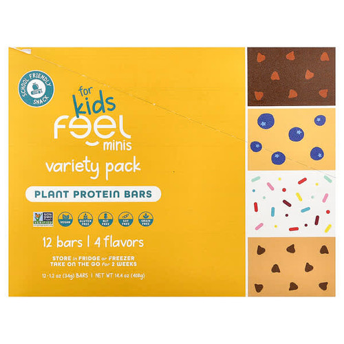 <img alt="The Feel Bar, Minis Plant Protein Bars, For Kids, Variety Pack, 12 Bars, 1.2 oz (34 g) Each" title="The Feel Bar, Minis Plant Protein Bars, For Kids, Variety Pack, 12 Bars, 1.2 oz (34 g) Each,197644212736"