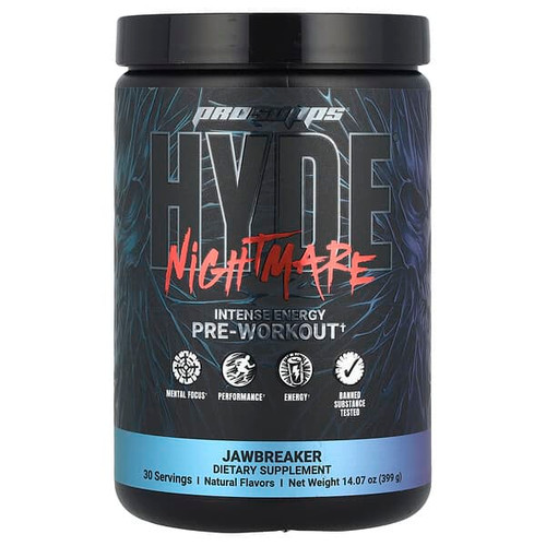 <img alt="ProSupps, HYDE Nightmare, Intense Energy Pre-Workout, Jawbreaker, 14.07 oz (399 g)" title="ProSupps, HYDE Nightmare, Intense Energy Pre-Workout, Jawbreaker, 14.07 oz (399 g),810034816337"