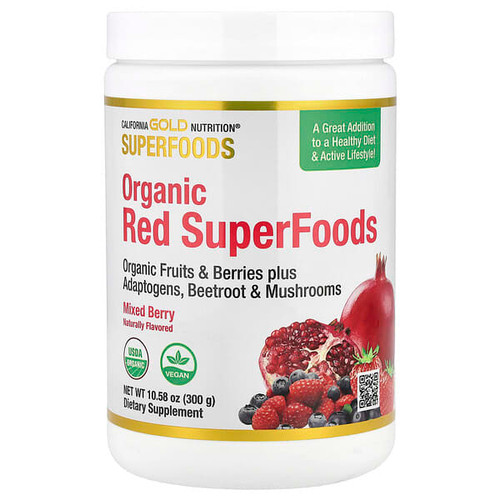 <img alt="California Gold Nutrition, Superfoods, Organic Red Superfoods with Organic Acai, Organic Blueberry, Organic Cranberry, and Organic Pomegranate Powders, Mixed Berry , 10.58 oz (300 g)" title="California Gold Nutrition, Superfoods, Organic Red Superfoods with Organic Acai, Organic Blueberry, Organic Cranberry, and Organic Pomegranate Powders, Mixed Berry , 10.58 oz (300 g),898220019847"