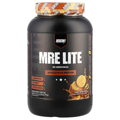 <img alt="Redcon1, MRE Lite, Whole Food Protein Powder, Peanut Butter Cookie, 2.08 lb (945 g)" title="Redcon1, MRE Lite, Whole Food Protein Powder, Peanut Butter Cookie, 2.08 lb (945 g),810044571004"