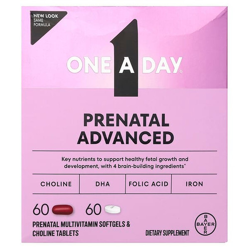 <img alt="One-A-Day, Prenatal Advanced, 60 Multivitamin Softgels & 60 Choline Tablets" title="One-A-Day, Prenatal Advanced, 60 Multivitamin Softgels & 60 Choline Tablets,016500586586"