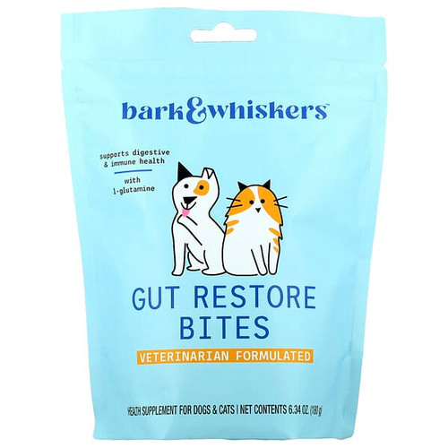 <img alt="Dr. Mercola, Bark & Whiskers, Gut Restore Bites, For Dogs & Cats, 6.34 oz (180 g)" title="Dr. Mercola, Bark & Whiskers, Gut Restore Bites, For Dogs & Cats, 6.34 oz (180 g),000518400132"
