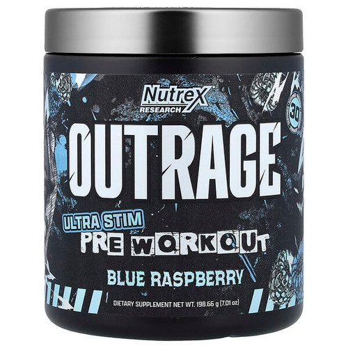 <img alt="Nutrex Research, Outrage, Ultra Stim Pre Workout, Blue Raspberry, 7.01 oz (198.66 g)" title="Nutrex Research, Outrage, Ultra Stim Pre Workout, Blue Raspberry, 7.01 oz (198.66 g),034529123629"