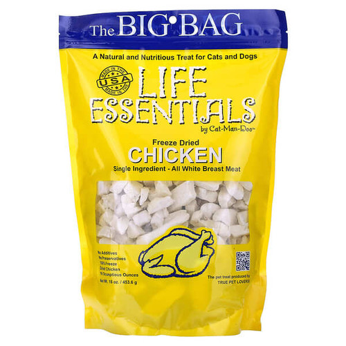<img alt="Cat-Man-Doo, Life Essentials, Freeze Dried Chicken, For Cats and Dogs, 16 oz (453.6 g)" title="Cat-Man-Doo, Life Essentials, Freeze Dried Chicken, For Cats and Dogs, 16 oz (453.6 g),691195003817"