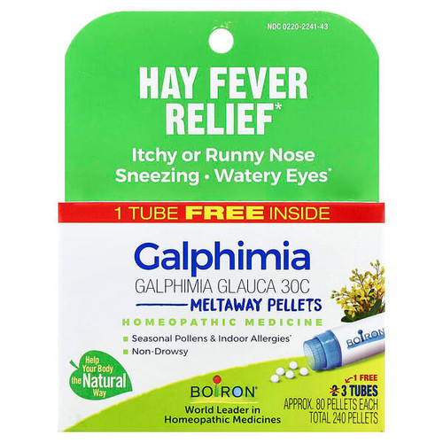 <img alt="Boiron, Galphimia Meltaway Pellets, 3 Tubes, 80 Pellets Each" title="Boiron, Galphimia Meltaway Pellets, 3 Tubes, 80 Pellets Each,898220018581"