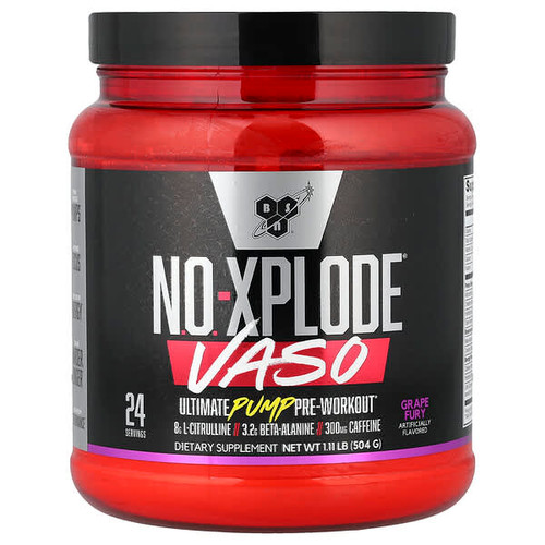 <img alt="BSN, No-Xplode VASO, Ultimate Pump Pre-Workout, Grape Fury, 1.11 lb (504 g)" title="BSN, No-Xplode VASO, Ultimate Pump Pre-Workout, Grape Fury, 1.11 lb (504 g),812259003370"