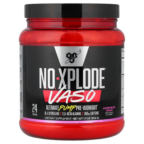 <img alt="BSN, No-Xplode VASO, Ultimate Pump Pre-Workout, Watermelon Smash, 1.11 lb (504 g)" title="BSN, No-Xplode VASO, Ultimate Pump Pre-Workout, Watermelon Smash, 1.11 lb (504 g),850043014096"
