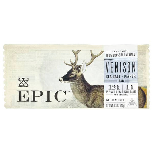 <img alt="Epic Bar, Venison Sea Salt + Pepper Bar, 1.3 oz (37 g)" title="Epic Bar, Venison Sea Salt + Pepper Bar, 1.3 oz (37 g),812325024957"