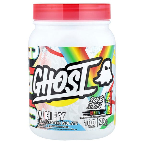 <img alt="Ghost, Whey, Clear Protein Isolate, Sour Strips Rainbow, 1.54 lb (700 g)" title="Ghost, Whey, Clear Protein Isolate, Sour Strips Rainbow, 1.54 lb (700 g),755571948724"