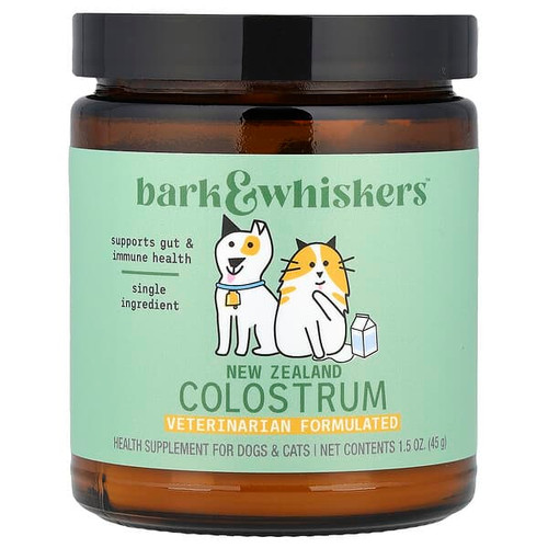 <img alt="Dr. Mercola, Bark & Whiskers, New Zealand Colostrum, For Dogs & Cats, 1.5 oz (45 g)" title="Dr. Mercola, Bark & Whiskers, New Zealand Colostrum, For Dogs & Cats, 1.5 oz (45 g),693749015239"