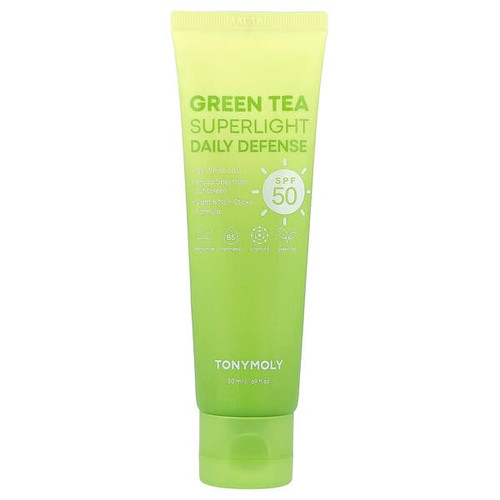 <img alt="TonyMoly, Green Tea Superlight Daily Defense, SPF 50, 1.69 fl oz (50 ml)" title="TonyMoly, Green Tea Superlight Daily Defense, SPF 50, 1.69 fl oz (50 ml),705928603691"