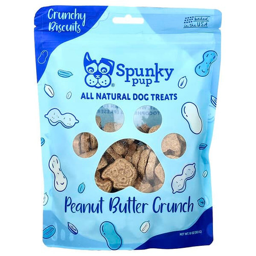 <img alt="Spunky Pup, All Natural Dog Treats, Crunchy Biscuits, Peanut Butter Crunch , 10 oz (283 g)" title="Spunky Pup, All Natural Dog Treats, Crunchy Biscuits, Peanut Butter Crunch , 10 oz (283 g),049987014075"