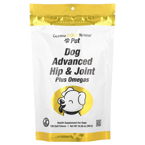 <img alt="California Gold Nutrition, Pet, Dog Advanced Hip & Joint, 120 Soft Chews, 10.58 oz (300 g)" title="California Gold Nutrition, Pet, Dog Advanced Hip & Joint, 120 Soft Chews, 10.58 oz (300 g),850034199221"