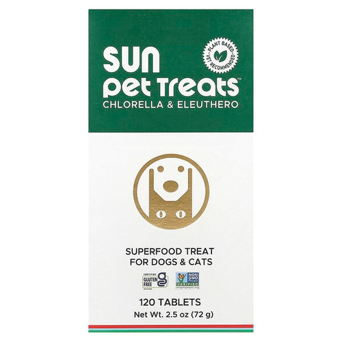 <img alt="Sun Chlorella, Sun Pet Treats, Chlorella & Eleuthero, For Dogs & Cats, 120 Tablets" title="Sun Chlorella, Sun Pet Treats, Chlorella & Eleuthero, For Dogs & Cats, 120 Tablets,853919008649"