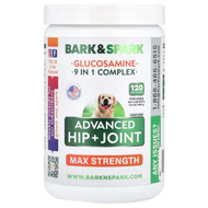 <img alt="Bark&Spark, Glucosamine, Advanced Hip + Joint, Max Strength, For Dogs, Bacon, 120 Soft Chews" title="Bark&Spark, Glucosamine, Advanced Hip + Joint, Max Strength, For Dogs, Bacon, 120 Soft Chews,853919008236"