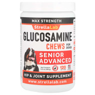 <img alt="StrellaLab, Glucosamine Chews, Max Strength, Senior Advanced, For Dogs, Chicken, 120 Soft Chews, 12.6 oz (360 g)" title="StrellaLab, Glucosamine Chews, Max Strength, Senior Advanced, For Dogs, Chicken, 120 Soft Chews, 12.6 oz (360 g),810068551730"