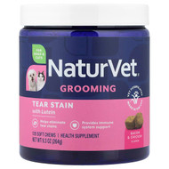 <img alt="NaturVet, Grooming, Tear Stain with Lutein, For Dogs & Cats, Bacon & Chicken, 120 Soft Chews, 9.3 oz (264 g)" title="NaturVet, Grooming, Tear Stain with Lutein, For Dogs & Cats, Bacon & Chicken, 120 Soft Chews, 9.3 oz (264 g),"