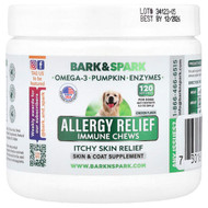 <img alt="Bark&Spark, Allergy Relief Immune Chews, Itchy Skin Relief, For Dogs, Chicken, 120 Soft Chews, 9.3 oz (264 g)" title="Bark&Spark, Allergy Relief Immune Chews, Itchy Skin Relief, For Dogs, Chicken, 120 Soft Chews, 9.3 oz (264 g),"