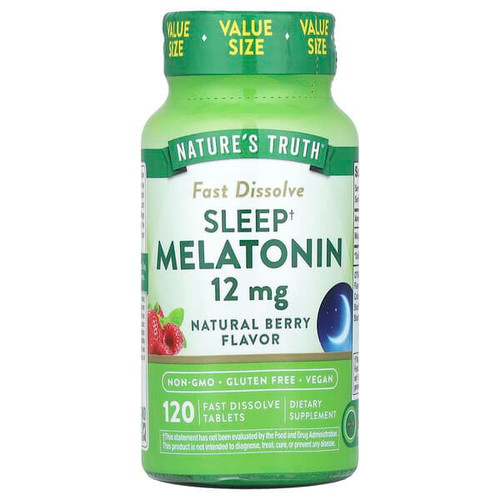 <img alt="Natures Truth, Sleep Melatonin, Natural Berry, 12 mg, 120 Fast Dissolve Tablets" title="Natures Truth, Sleep Melatonin, Natural Berry, 12 mg, 120 Fast Dissolve Tablets,"