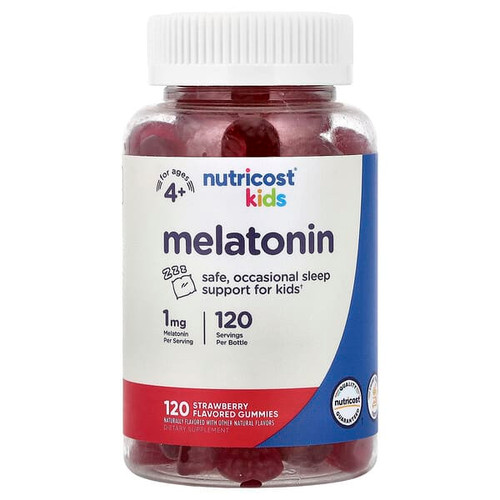 <img alt="Nutricost, Kids, Melatonin, Ages 4+, Strawberry, 1 mg, 120 Gummies" title="Nutricost, Kids, Melatonin, Ages 4+, Strawberry, 1 mg, 120 Gummies,"