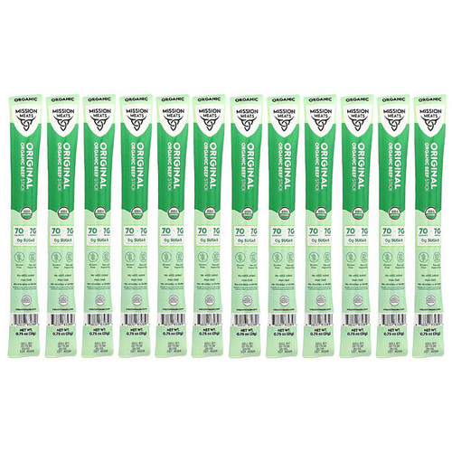 <img alt="Mission Meats, Original Organic Beef Stick, 12 Sticks, 0.75 oz (21 g) Each" title="Mission Meats, Original Organic Beef Stick, 12 Sticks, 0.75 oz (21 g) Each,"