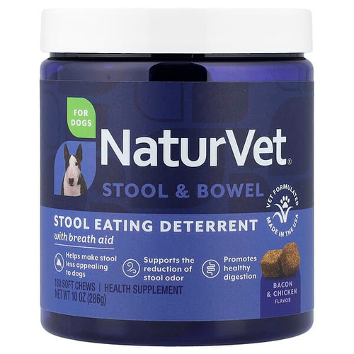 <img alt="NaturVet, Stool & Bowel, Stool Eating Deterrent with Breath Aid, For Dogs, Bacon & Chicken, 130 Soft Chews, 10 oz (286 g)" title="NaturVet, Stool & Bowel, Stool Eating Deterrent with Breath Aid, For Dogs, Bacon & Chicken, 130 Soft Chews, 10 oz (286 g),"