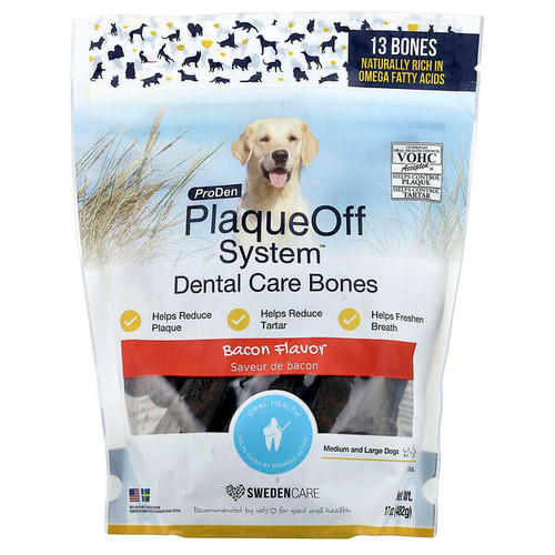 <img alt="ProDen, PlaqueOff System, Dental Care Bones, For Medium and Large Dogs, Bacon, 13 Bones, 17 oz (482 g)" title="ProDen, PlaqueOff System, Dental Care Bones, For Medium and Large Dogs, Bacon, 13 Bones, 17 oz (482 g),"