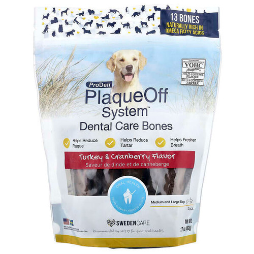 <img alt="ProDen, PlaqueOff System, Dental Care Bones, For Medium and Large Dogs, Turkey & Cranberry, 13 Bones, 17 oz (482 g)" title="ProDen, PlaqueOff System, Dental Care Bones, For Medium and Large Dogs, Turkey & Cranberry, 13 Bones, 17 oz (482 g),"