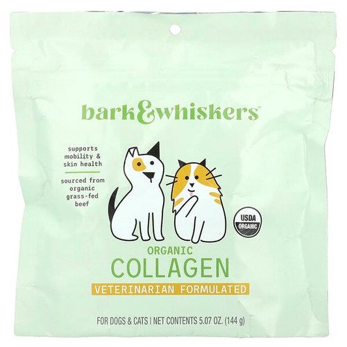<img alt="Dr. Mercola, Bark & Whiskers, Organic Collagen Powder, For Dogs & Cats , 5.07 oz (144 g)" title="Dr. Mercola, Bark & Whiskers, Organic Collagen Powder, For Dogs & Cats , 5.07 oz (144 g),"
