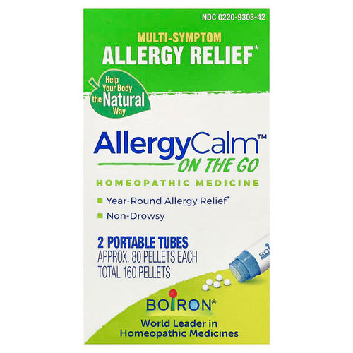 <img alt="Boiron, AllergyCalm,On The Go, 2 Portables Tubes, 80 Pellets Each" title="Boiron, AllergyCalm,On The Go, 2 Portables Tubes, 80 Pellets Each,"