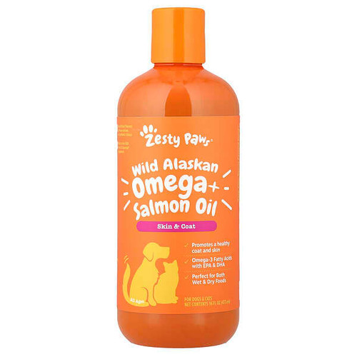 <img alt="Zesty Paws, Wild Alaskan Omega + Salmon Oil, For Dogs & Cats, All Ages, 16 fl oz (473 ml)" title="Zesty Paws, Wild Alaskan Omega + Salmon Oil, For Dogs & Cats, All Ages, 16 fl oz (473 ml),"