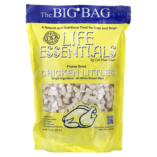 <img alt="Cat-Man-Doo, Life Essentials, Freeze Dried Chicken Littles, For Cats & Dogs, 16 oz (453.6 g)" title="Cat-Man-Doo, Life Essentials, Freeze Dried Chicken Littles, For Cats & Dogs, 16 oz (453.6 g),"