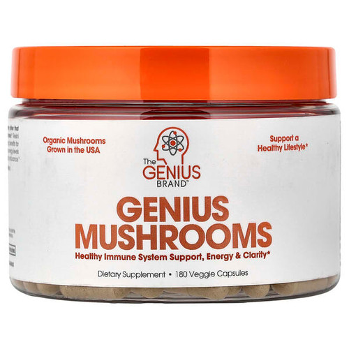 <img alt="The Genius Brand, Genius Mushrooms, 180 Veggie Capsules" title="The Genius Brand, Genius Mushrooms, 180 Veggie Capsules,"