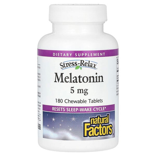 <img alt="Natural Factors, Stress-Relax, Melatonin, 5 mg, 180 Chewable Tablets" title="Natural Factors, Stress-Relax, Melatonin, 5 mg, 180 Chewable Tablets,"